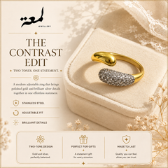 Two-Tone Pavé Adjustable Ring