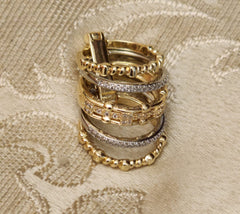 Golden Stack Ring Set – 5 Pieces