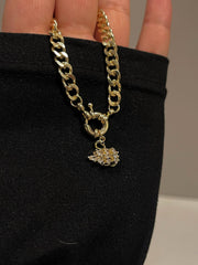 Golden Rose Statement Necklace