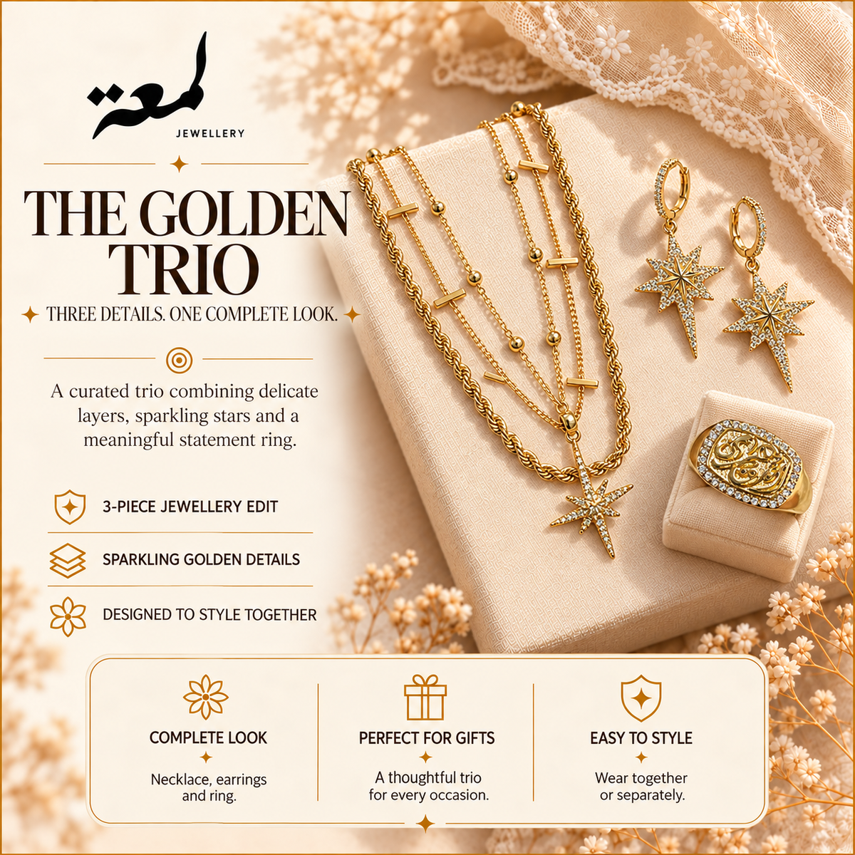 The Golden Trio Jewellery Set