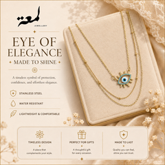 Golden Blue Eye Layered Necklace