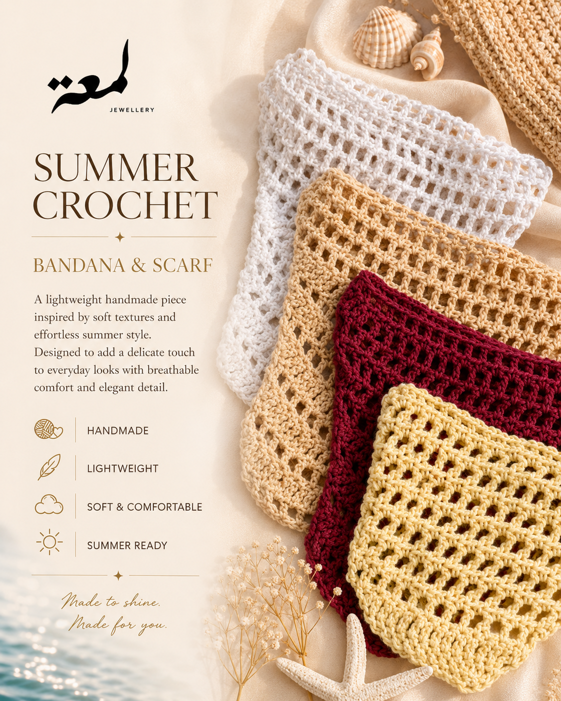 Summer Crochet Bandana & Scarf
