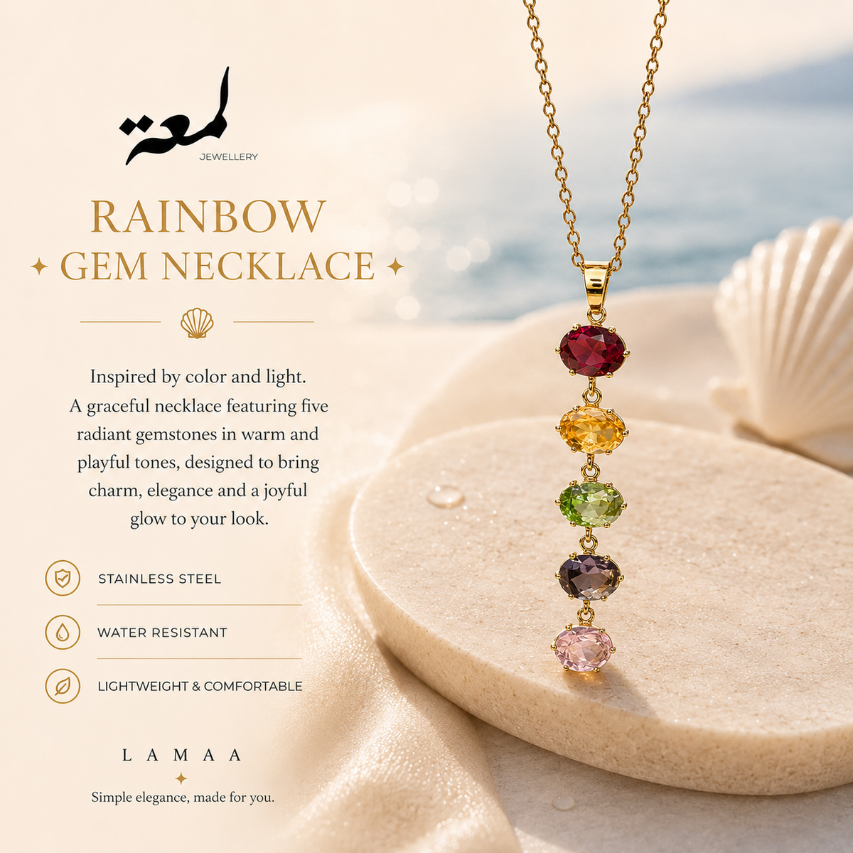 Rainbow Gem Necklace