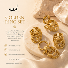 Golden Stack Ring Set – 5 Pieces