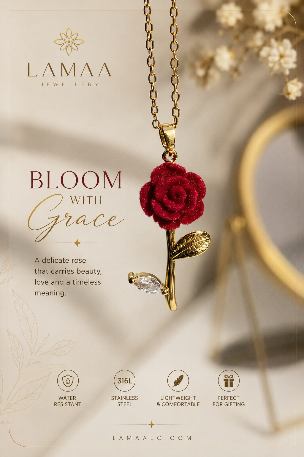 Red Rose Necklace