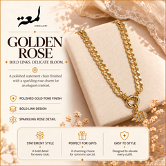 Golden Rose Statement Necklace