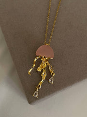 Pink Jellyfish Necklace