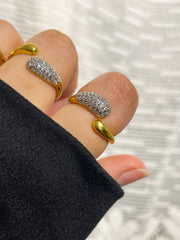 Two-Tone Pavé Adjustable Ring