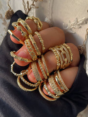 Golden Stack Ring Set – 5 Pieces